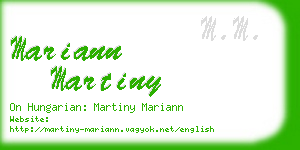 mariann martiny business card